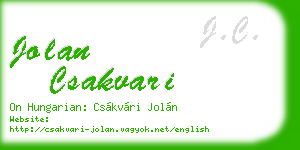 jolan csakvari business card